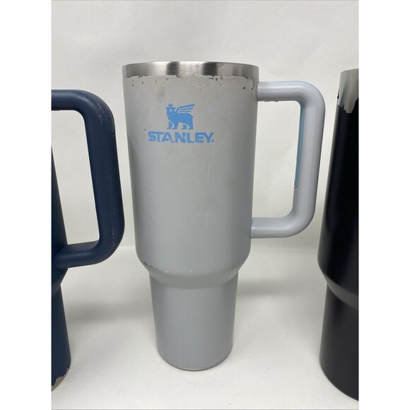 Stanley 40 Oz Tumbler Lot- 3 Tumblers - Blue / Black Gray - Picture 3 of 9